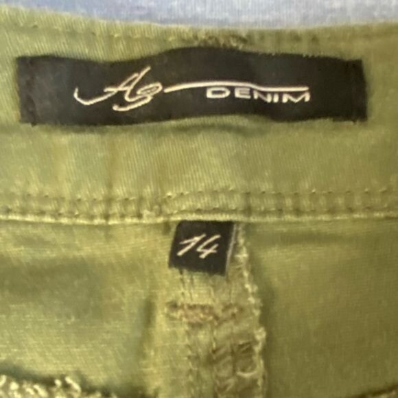 A3 Denim Womens Olive Green Ankle Skinny Jeans Size 14 - Picture 2 of 10